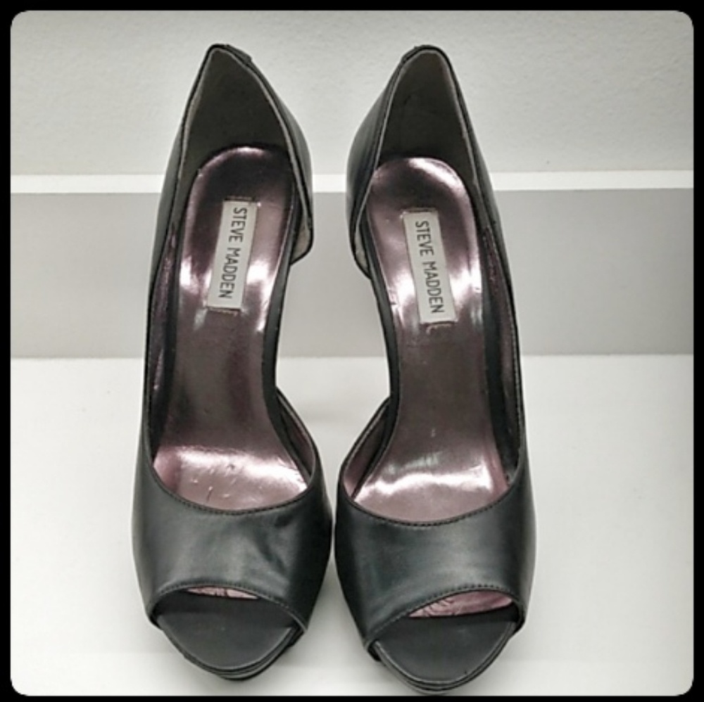 👠Steve Madden Open Toe Black Shoes Size Size 9